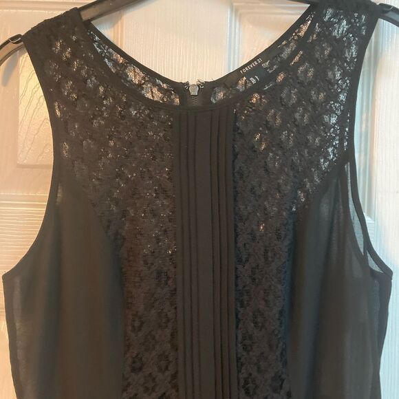Forever 21 Little Black Lace and Chiffon Dress - Picture 6 of 9